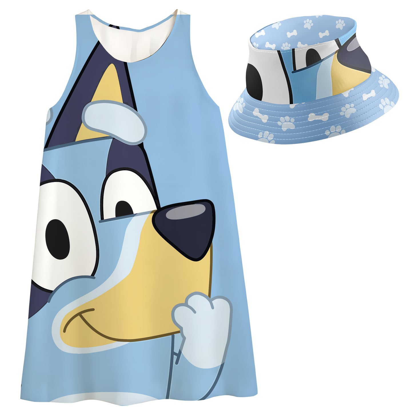 Vestido para niña Bluey 3 con Sombrero