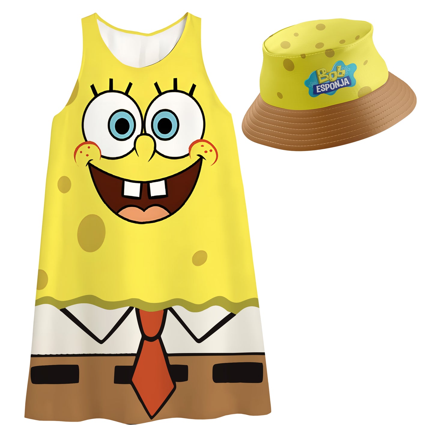 Vestido para niña Bob Esponja 2 con Sombrero