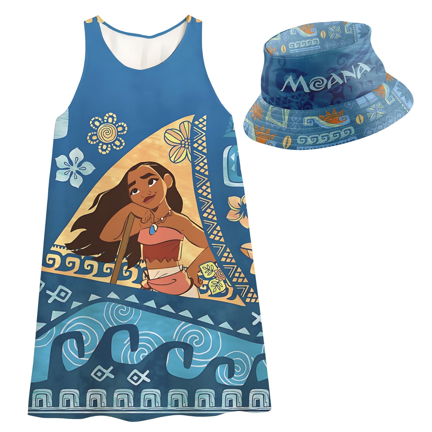 Vestido para niña Vestido Moana con Sombrero