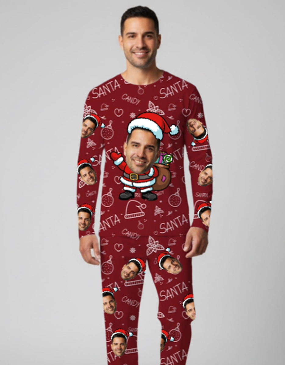 Pijama caballero cara en santa