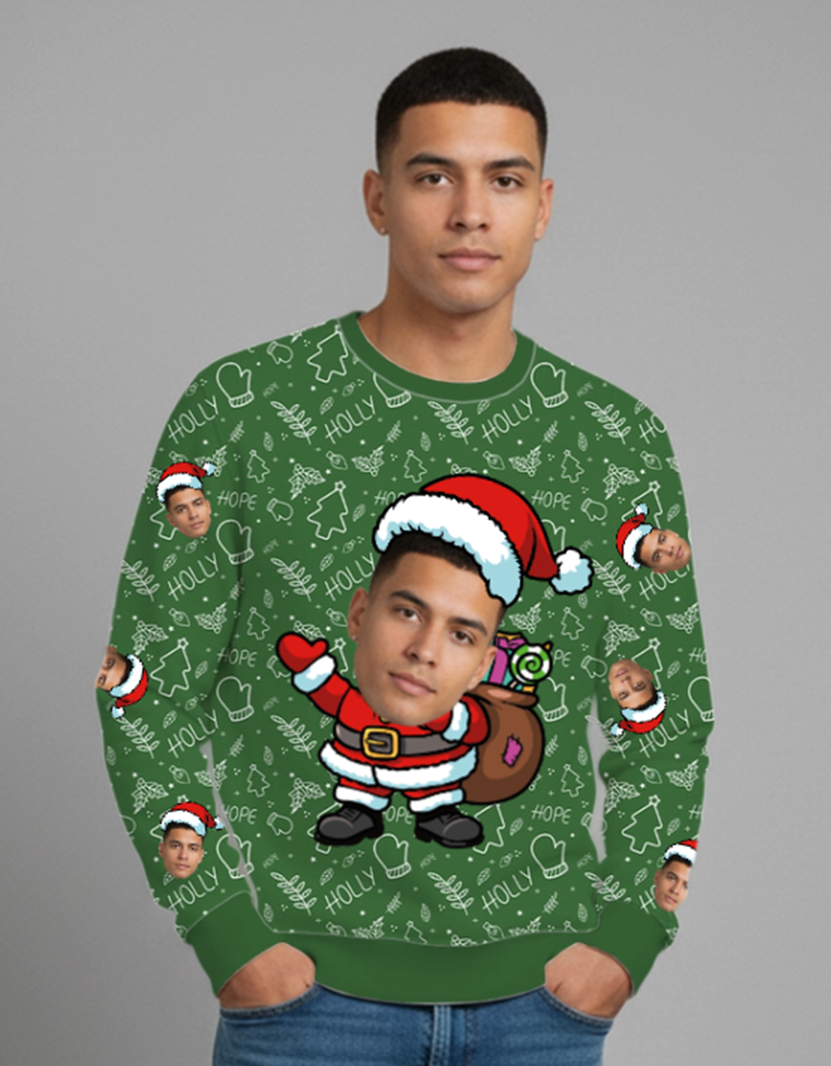 Sudadera cara en Santa personalizada