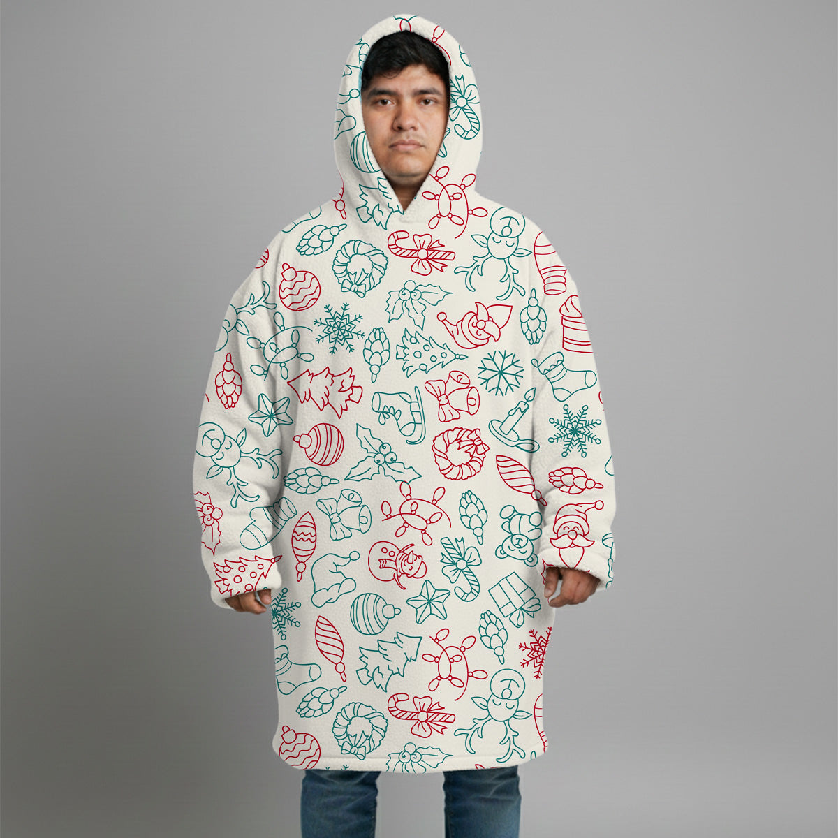 Big Hoodie cara en santa personalizada