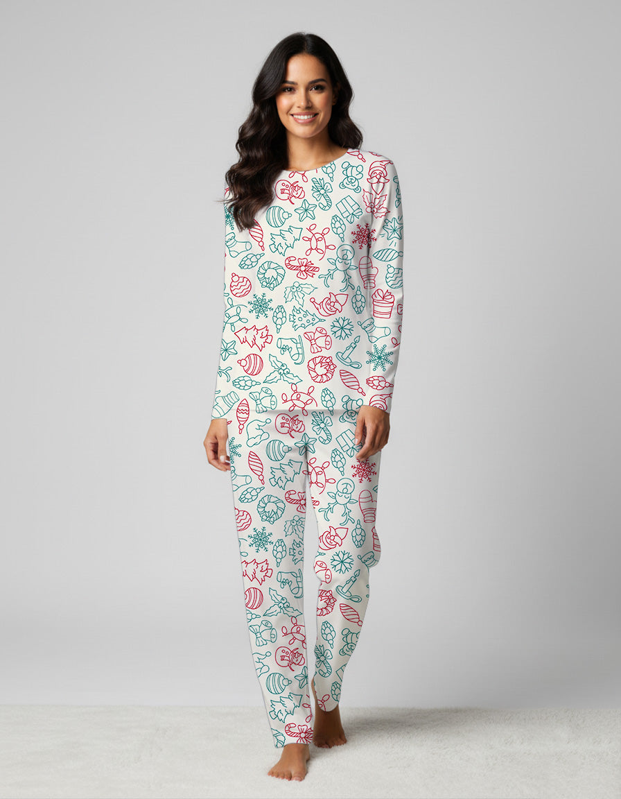 Pijama dama navidad cara