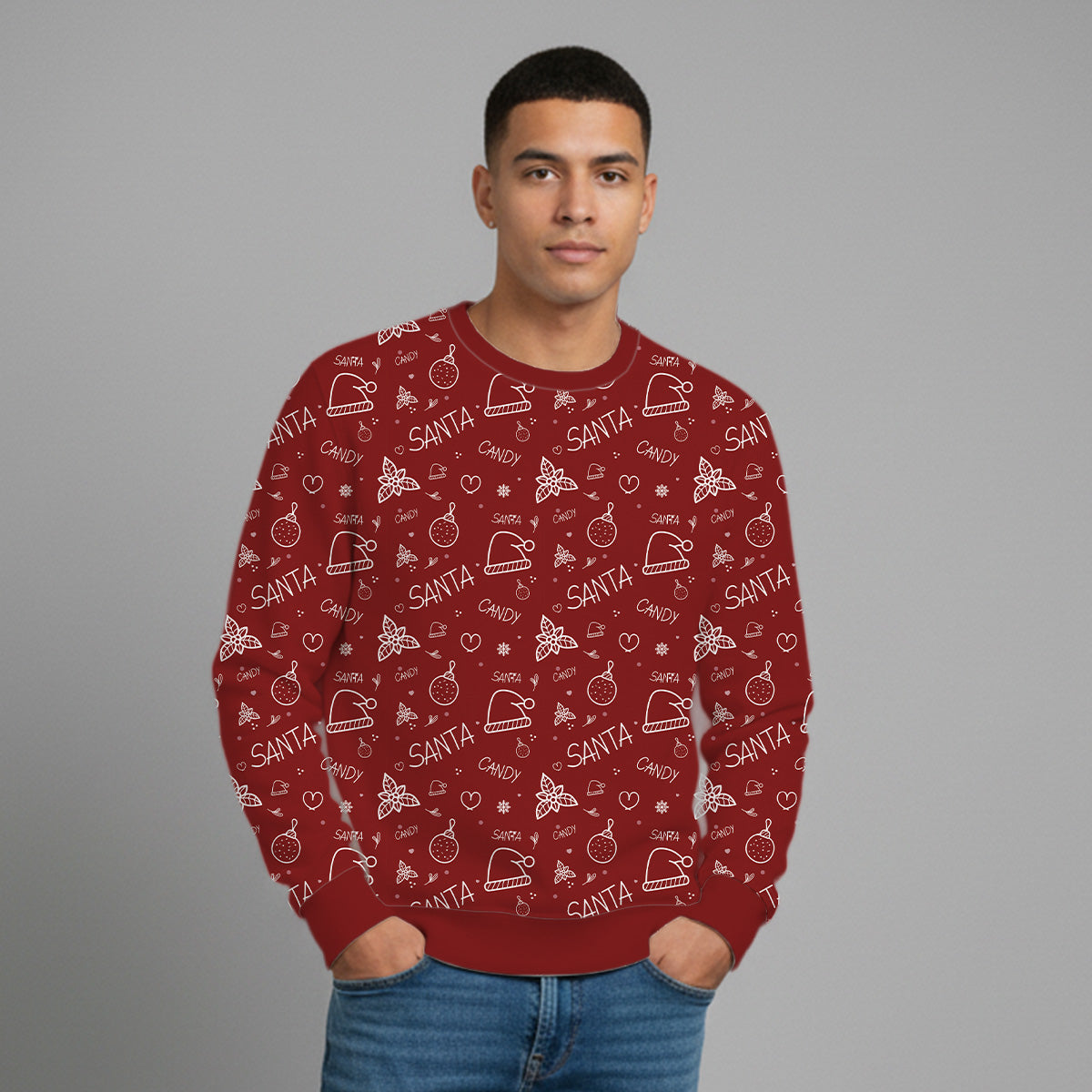 Sudadera cara en Santa personalizada